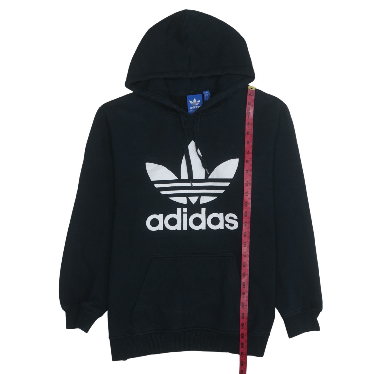 Adidas Mens Black Pullover Hoodie Large Logo Fleece Sweatshirt