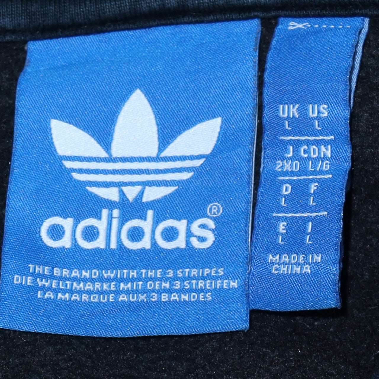Adidas Mens Black Pullover Hoodie Large Logo Fleece Sweatshirt
