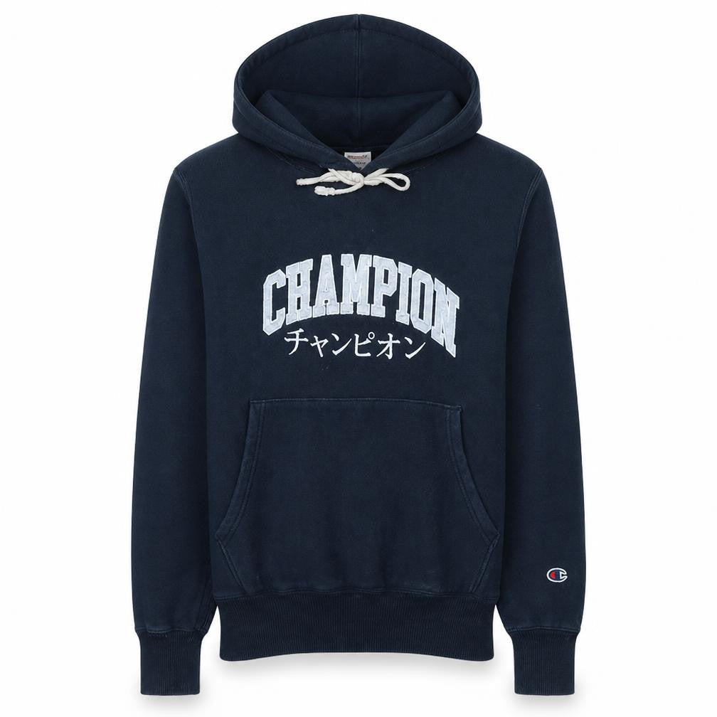Champion Men's Blue Pullover Hoodie Small Logo Fleece Sweatshirt
