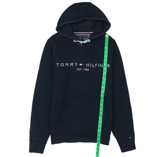 Tommy Hilfiger Men's Blue Pullover Hoodie Small Logo Fleece