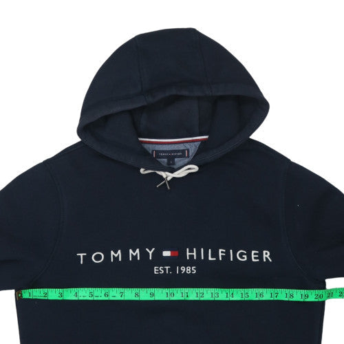 Tommy Hilfiger Men's Blue Pullover Hoodie Small Logo Fleece