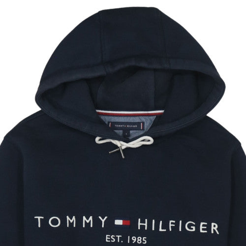 Tommy Hilfiger Men's Blue Pullover Hoodie Small Logo Fleece