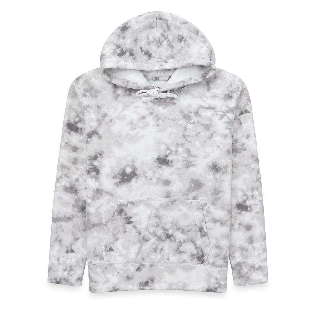 Hollister Unisex Grey XS Tie Dye Pullover Hoodie