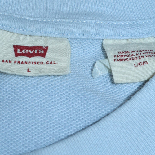 Levi's Men's Blue Pullover Sweatshirt L Regular Fit Logo Crew Neck