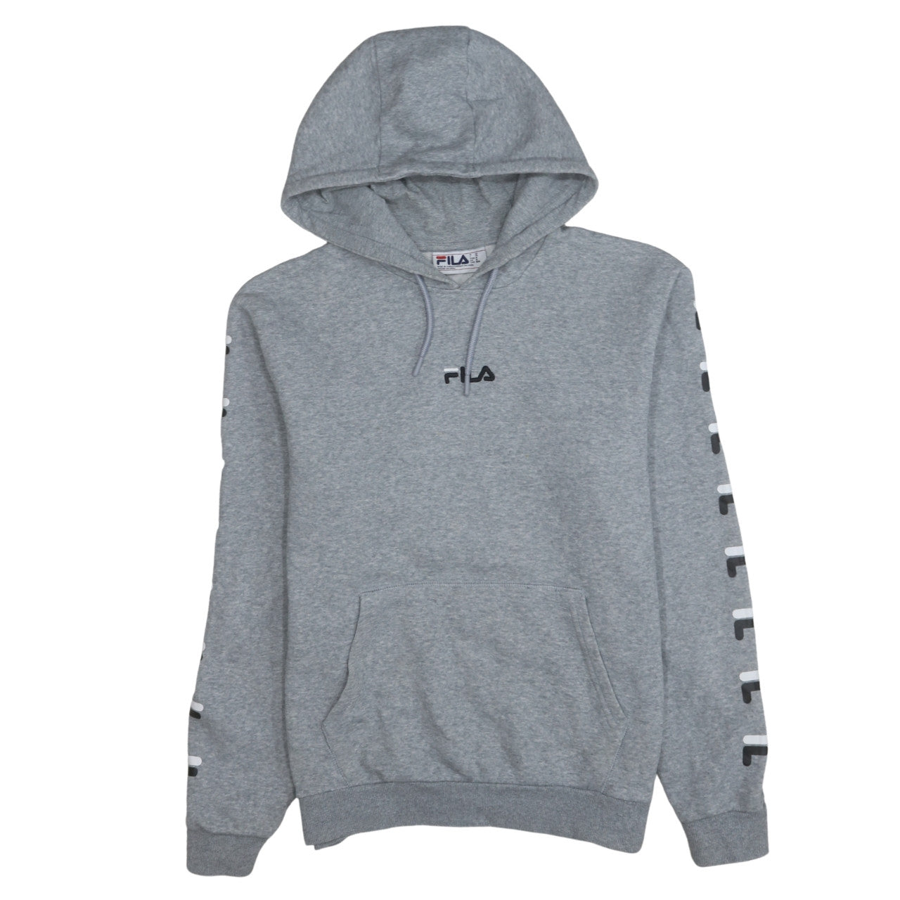Fila Men's Grey Pullover Hoodie Size M Logo Graphic Sportswear
