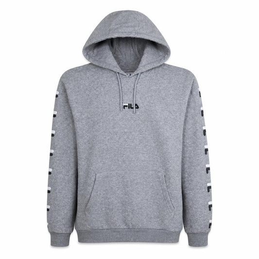 Fila Men's Grey Pullover Hoodie Size M Logo Graphic Sportswear