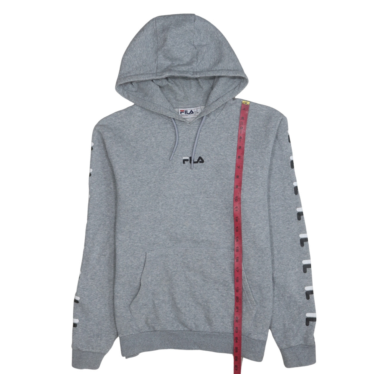 Fila Men's Grey Pullover Hoodie Size M Logo Graphic Sportswear