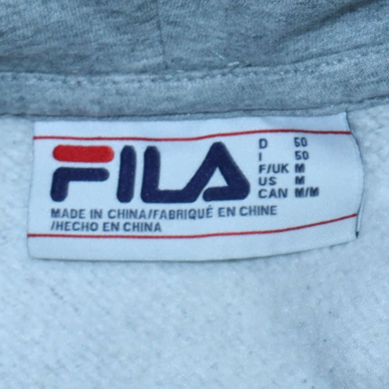 Fila Men's Grey Pullover Hoodie Size M Logo Graphic Sportswear