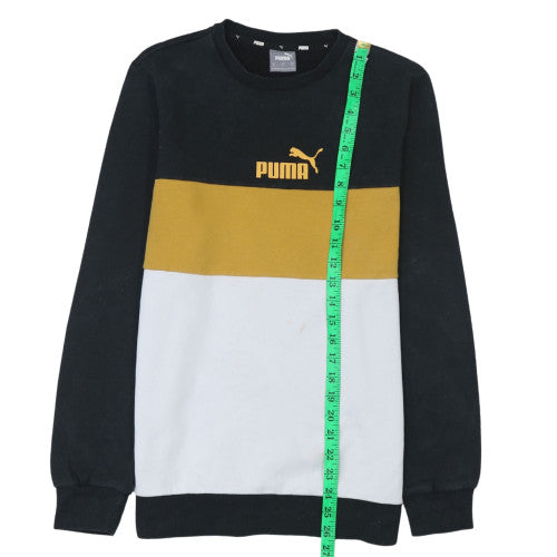 Puma Mens Black Small Colour Block Pullover Sweatshirt