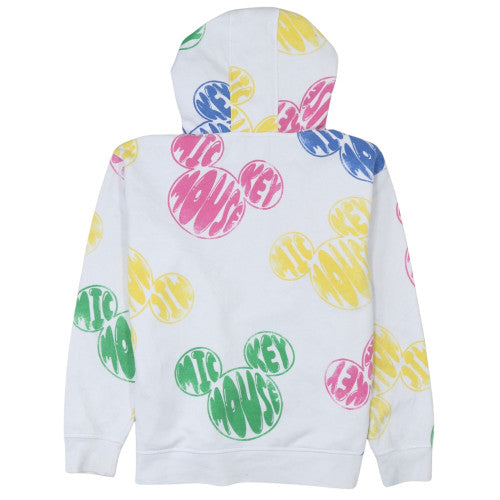 Disney Women's White Multicoloured Mickey Mouse Pullover Hoodie S