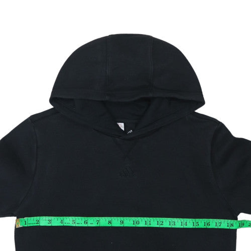 Adidas Boys Black Pullover Hoodie Fleece Sweatshirt 14 Years