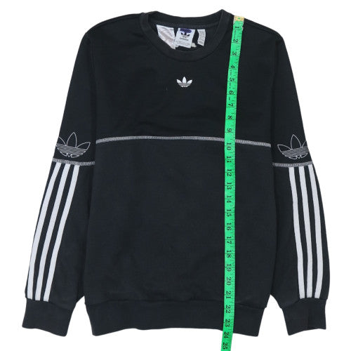 Adidas Boys Black Crew Neck Pullover Sweatshirt 13-14 Years Classic Style