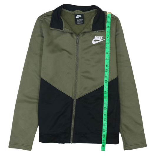Nike Boys Green Track Jacket XL 158-170cm Zip Up Colourblock Sportswear