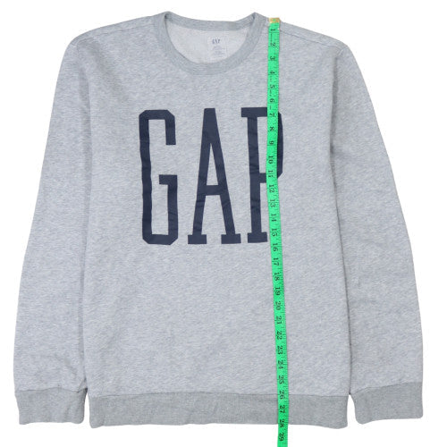 GAP Men's Grey Logo Crew Neck Sweatshirt L Classic Fit