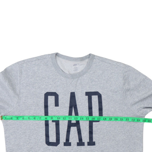 GAP Men's Grey Logo Crew Neck Sweatshirt L Classic Fit
