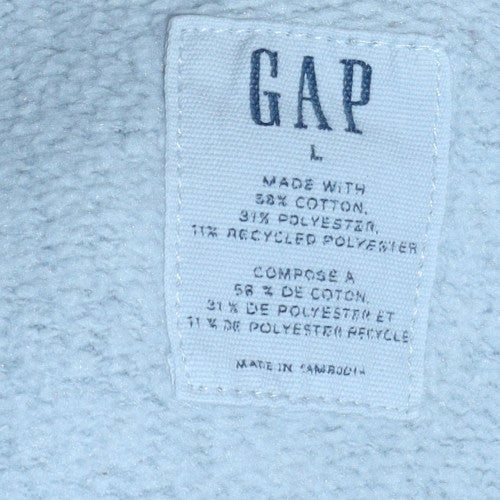 GAP Men's Grey Logo Crew Neck Sweatshirt L Classic Fit