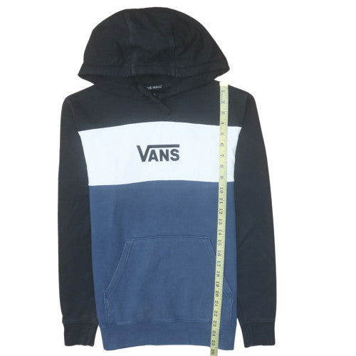 Vans Mens XS Blue Black Colour Block Logo Pullover Hoodie