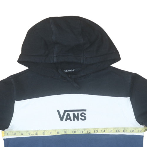 Vans Mens XS Blue Black Colour Block Logo Pullover Hoodie
