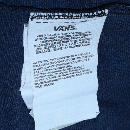 Vans Mens XS Blue Black Colour Block Logo Pullover Hoodie