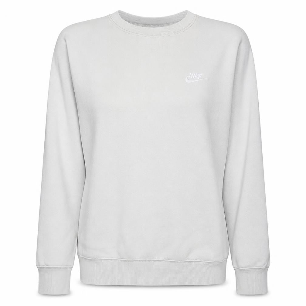 Nike Women White Crew Neck Pullover Sweatshirt Size S Cotton Blend