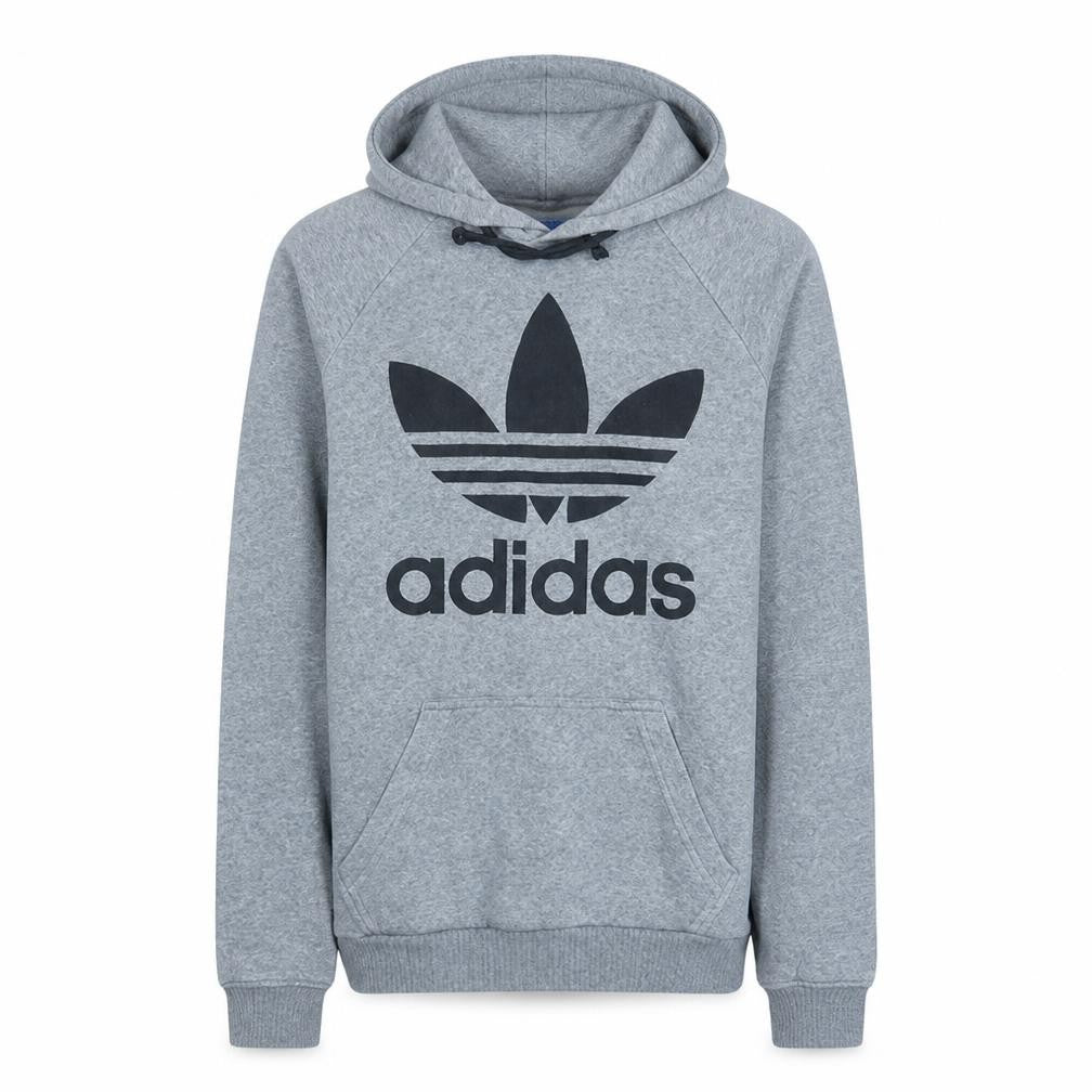 Adidas Men's Grey XS Pullover Hoodie with Logo Design