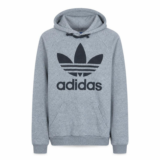 Adidas Men's Grey XS Pullover Hoodie with Logo Design
