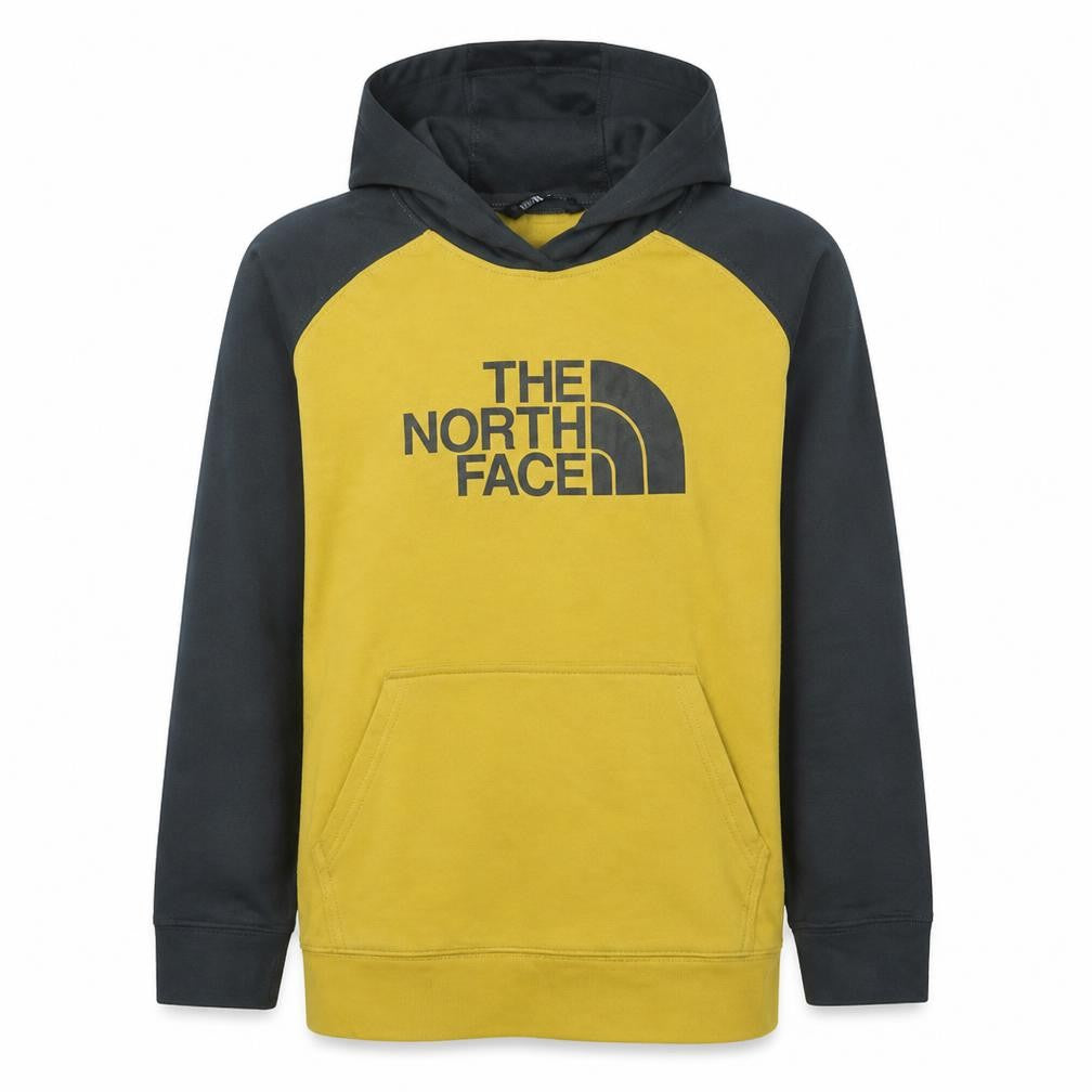 The North Face Boys Yellow & Black Pullover Hoodie XL Polyester Fleece