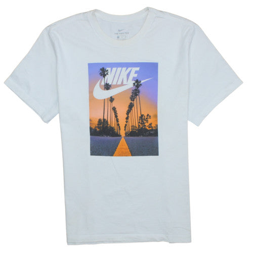 Nike Men's White Graphic Print T-Shirt XL Cotton Casual Tee