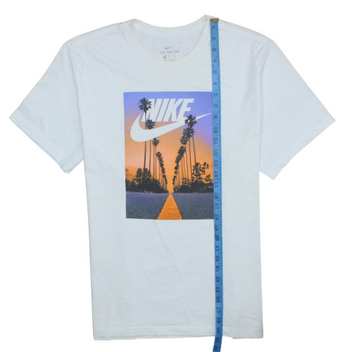 Nike Men's White Graphic Print T-Shirt XL Cotton Casual Tee