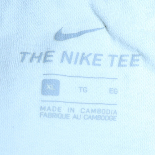 Nike Men's White Graphic Print T-Shirt XL Cotton Casual Tee