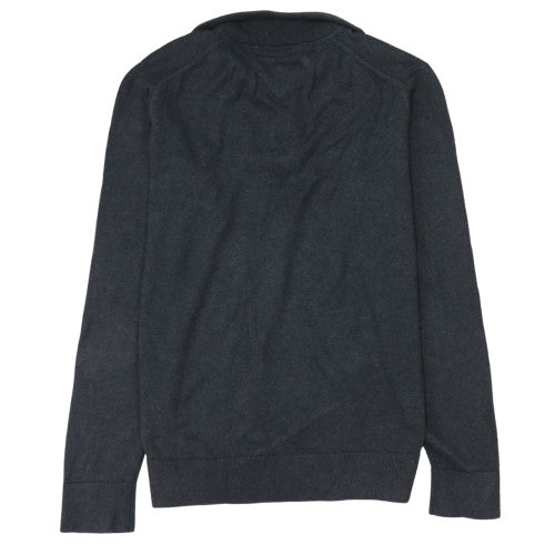 Tommy Hilfiger Men's Grey Cotton 1/4 Zip Jumper M
