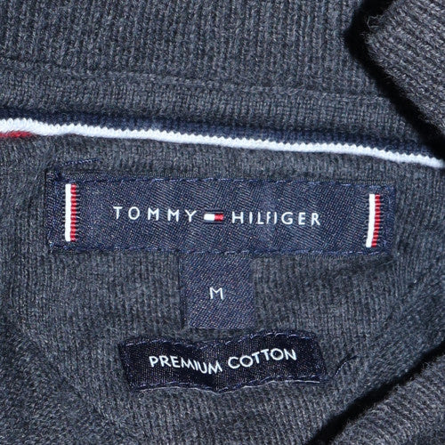Tommy Hilfiger Men's Grey Cotton 1/4 Zip Jumper M