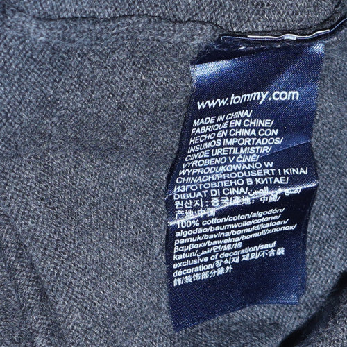 Tommy Hilfiger Men's Grey Cotton 1/4 Zip Jumper M