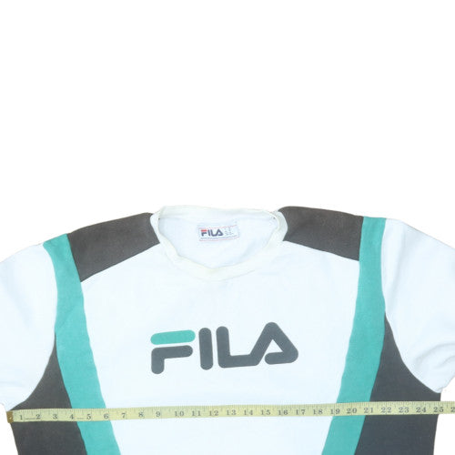FILA Mens White XL Pullover Sweatshirt Retro Sportswear