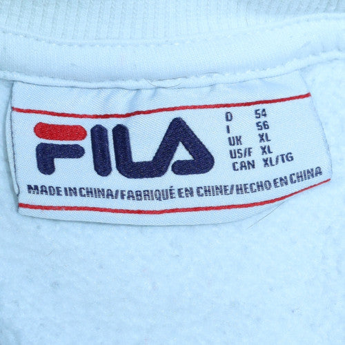 FILA Mens White XL Pullover Sweatshirt Retro Sportswear