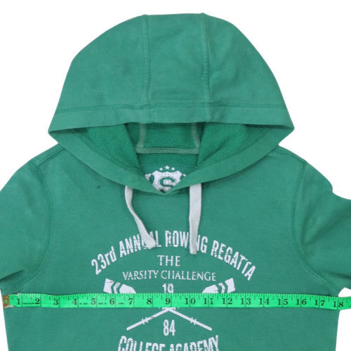 Denim Co Women’s Green Hoodie Size 10 Pullover Varsity Print