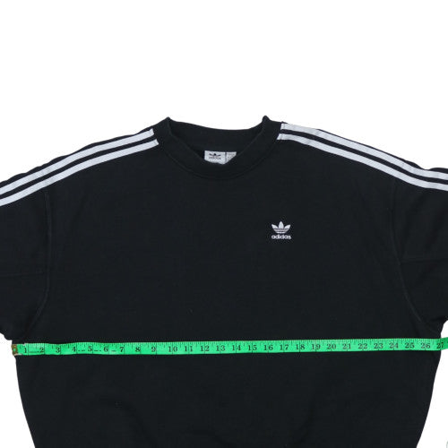 Adidas Women Black XS Pullover Sweatshirt Crew Neck Classic Logo