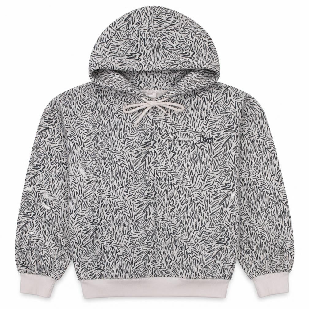 Levi's Women Ivory & Black Pullover Hoodie S Abstract Print Cotton
