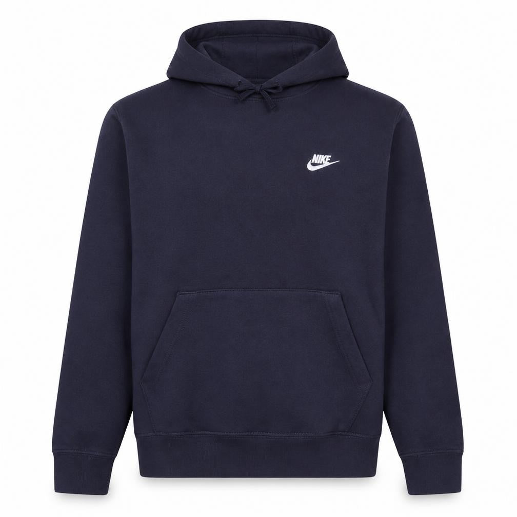 Nike Men's Blue Pullover Hoodie Medium Fleece Logo Sweatshirt