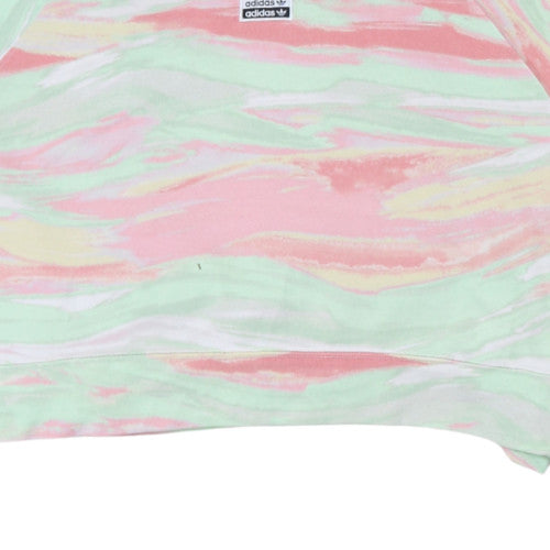 Adidas Womens Multicoloured Crop Pullover Hoodie Size 8 Cotton Blend