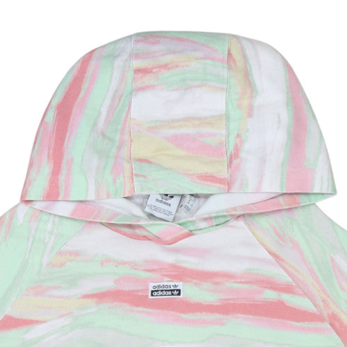 Adidas Womens Multicoloured Crop Pullover Hoodie Size 8 Cotton Blend