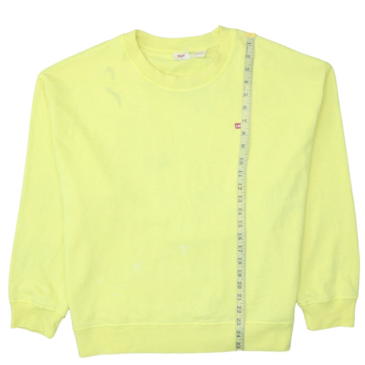 Levi's Women Yellow Crew Neck Long Sleeve Pullover Sweatshirt XXL