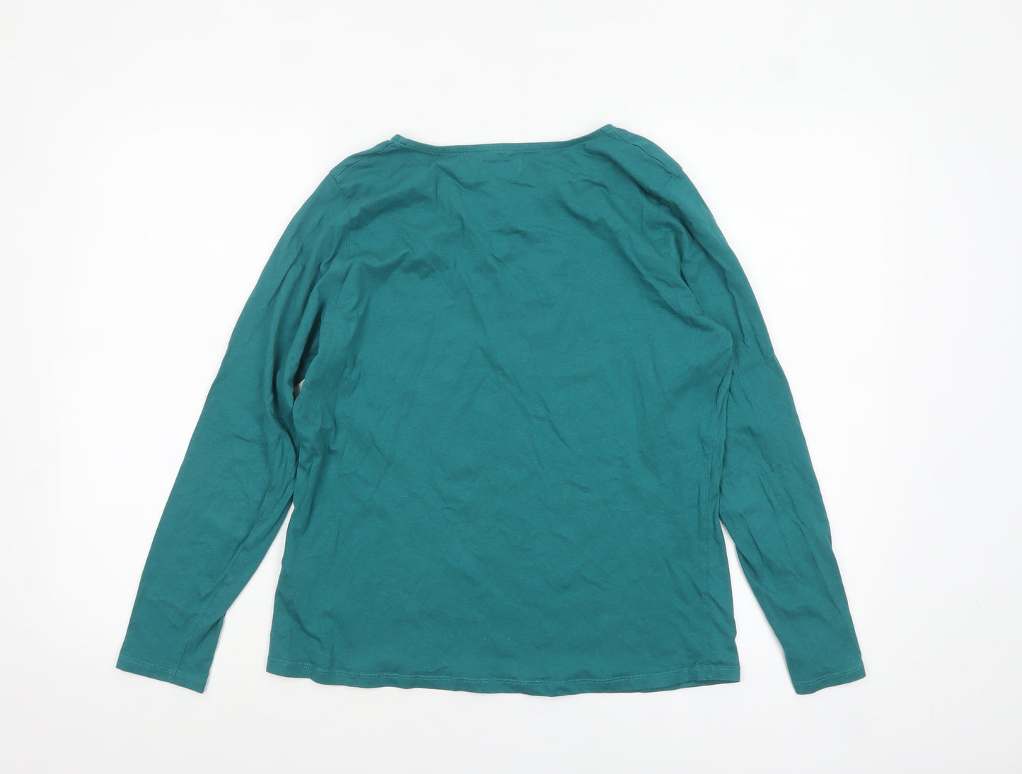 Avon Women’s Green Floral Long Sleeve Cotton T-Shirt Size M 12/14