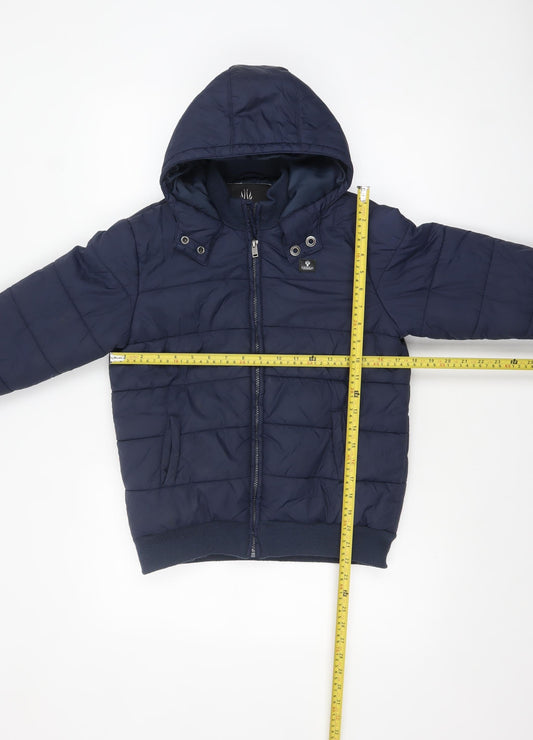 Firetrap Boys Blue Hooded Puffer Jacket 10-11 Years Nylon Winter Coat