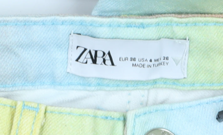 Zara Women Multicolour Straight Jeans Size 10 Cotton Denim