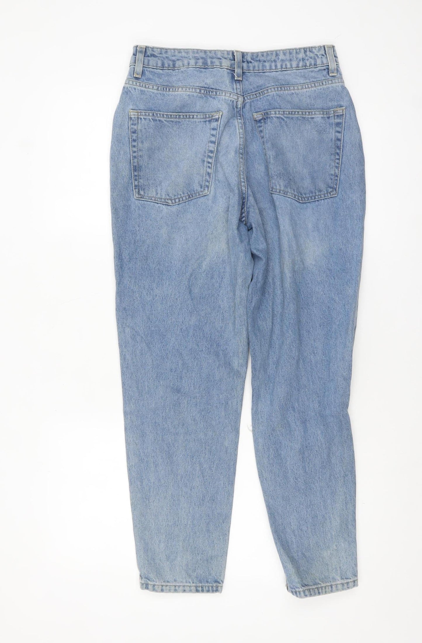 Topshop Women’s Blue Mom Jeans Size 10 High Rise Distressed Denim