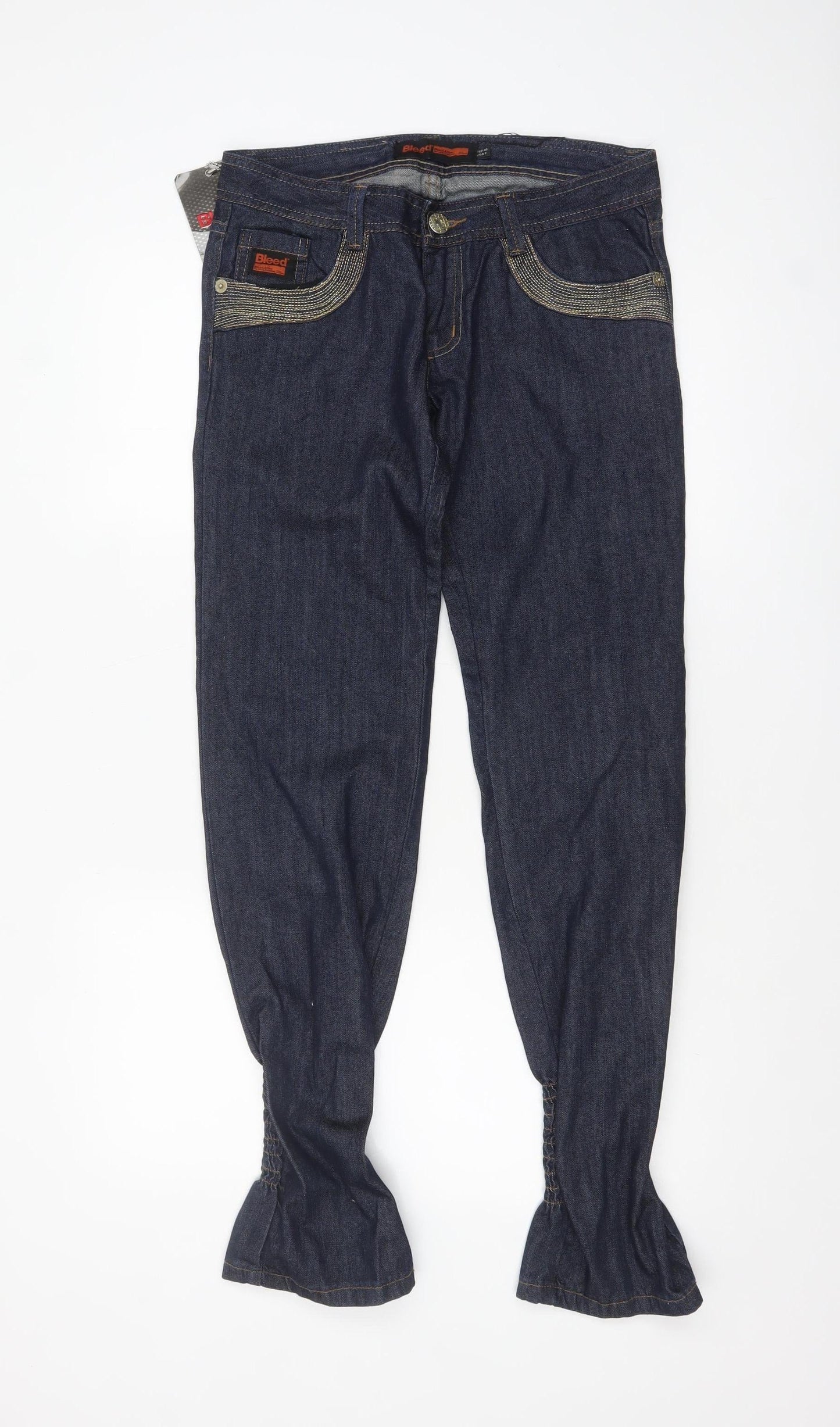 Bleed A Dee Women's Blue Denim Bootcut Jeans Size 12 Cotton