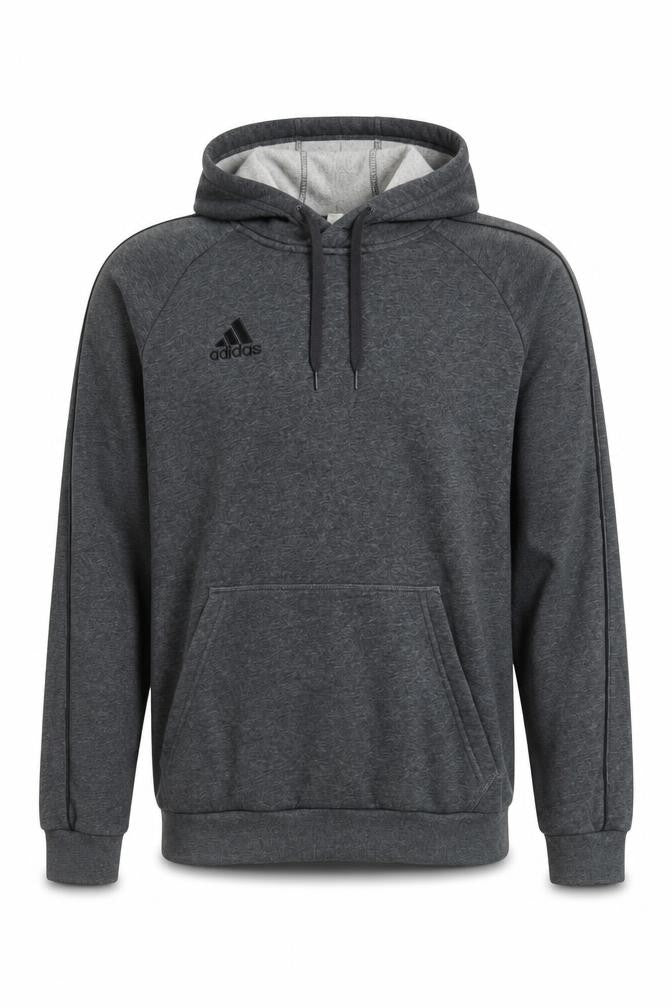 Front view of Adidas Men's Grey Pullover Hoodie Small Regular Fit
