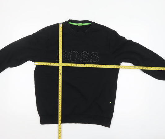 Hugo Boss Men's Black Regular Fit Cotton Sweatshirt S
