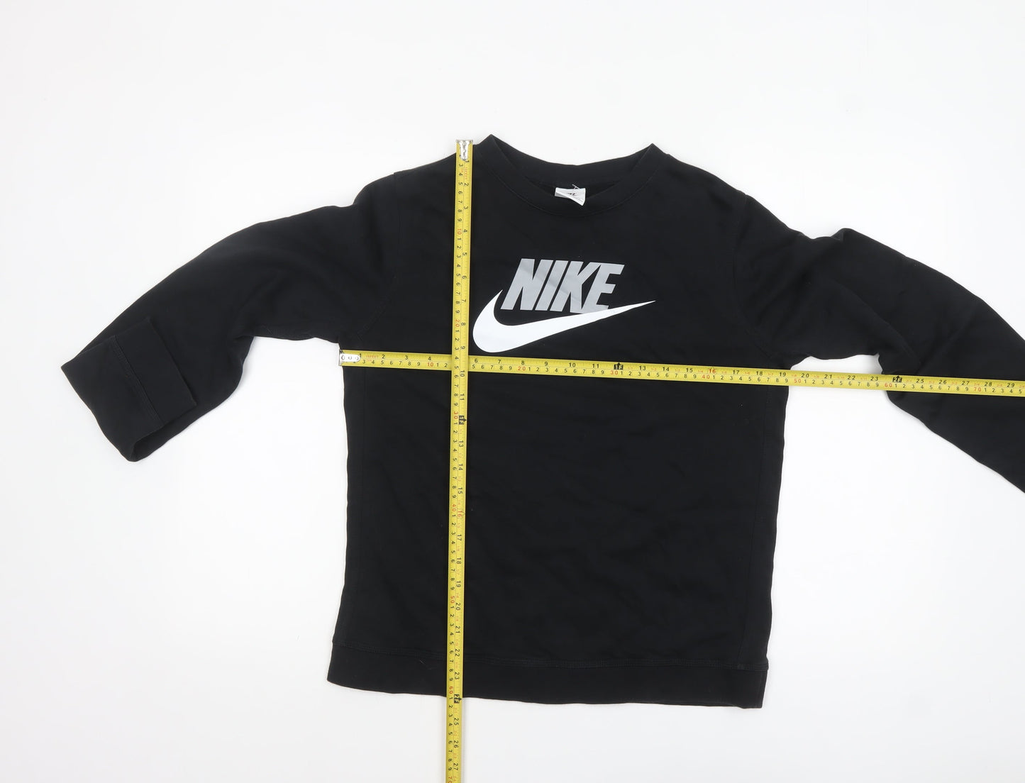Nike Boys Black XL Pullover Fleece Sweatshirt with Logo Print